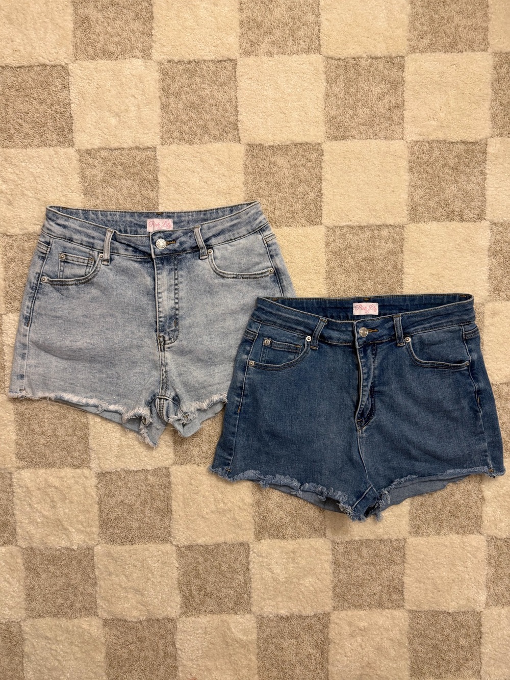 Bundle of Pink Lily Stretchy Denim Shorts - size 28